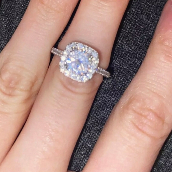 jcpenney Jewelry Princess Halo Cz Sliver Ring Size 7 Poshmark